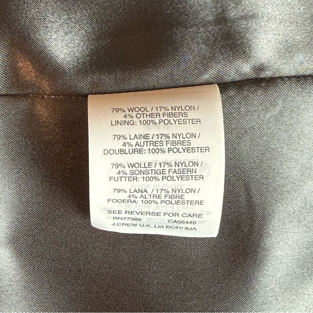 NWOT J. Crew Italian Melton Wool Duffle Coat Sz 8 - Picture 8 of 9